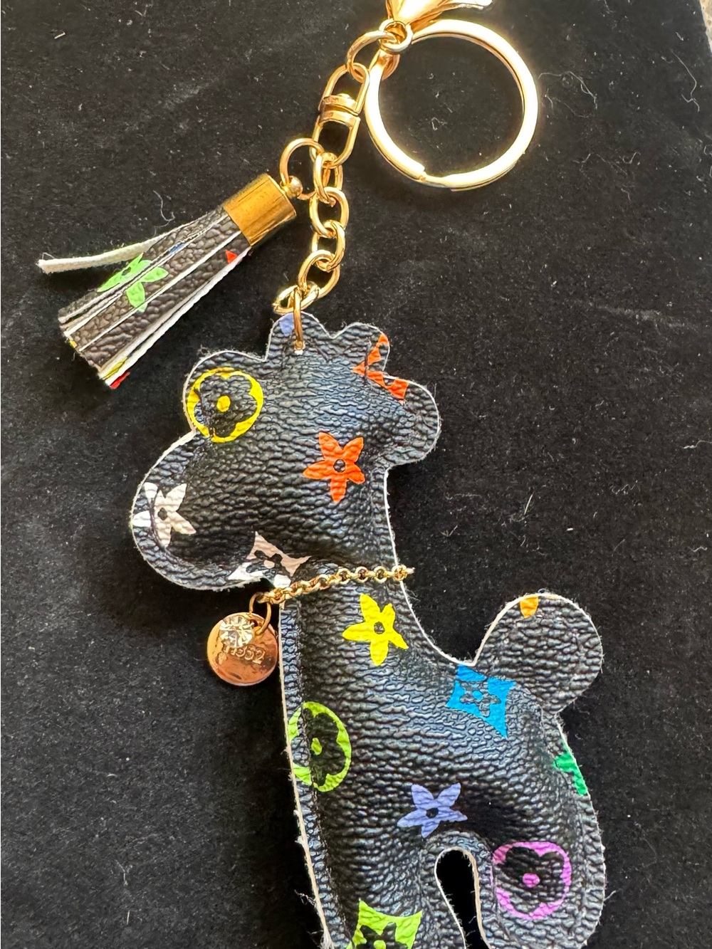 Multicolor Giraffe Tassel Keychain Bag Charm